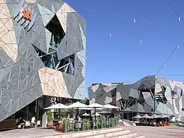 Image 15The SBS building in Melbourne's Federation Square. SBS is Australia's multicultural broadcaster. (from Culture of Australia)