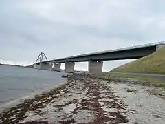 Fehmarn Sound bridge viewed from land (from south)