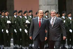 Image 4President Felipe Calderón with President of Brazil Luiz Inácio Lula da Silva. (from History of Mexico)