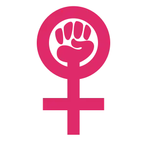 Raised fist within Venus symbol, used as a symbol of second-wave feminism (1960s)