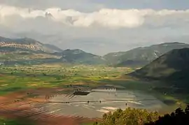 Feneos plain showing seasonal floods.