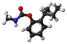 Ball-and-stick model of the fenobucarb molecule