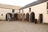 The garages with arched gates