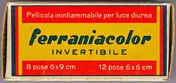 A type 120 reversal film from the mid-1950s: the Italian Ferraniacolor