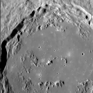 Firdousi crater, showing hollows in the interior