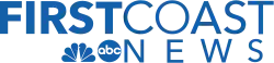 The words "FIRST" and "COAST", directly touching, with "FIRST" bolded, in blue. Beneath, the NBC and ABC logos and the word "NEWS" in blue.