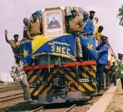 Image 3Train from Lubumbashi arriving in Kindu on a newly refurbished line. (from Democratic Republic of the Congo)