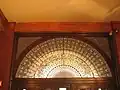 Leaded glass fanlight over the main entrance to the University of Pennsylvania Library