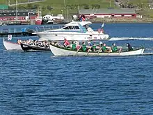 Image 2Kappróður is the Faroese word for rowing competition in wooden Faroese rowing boats. There are 7 regattas held around the islands every summer, where boats in different sizes compete. Here is the largest boat type 10-mannafør. (from Culture of the Faroe Islands)