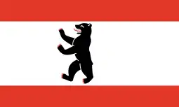 Flag of Berlin, Germany (bear)