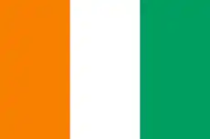 The flag of Ivory Coast, a simple vertical triband.