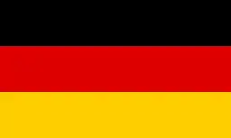 The flag of Germany, a simple horizontal triband.