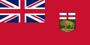 Manitoba uses a bison in its provincial flag, as seen inside the Manitoban coat of arms