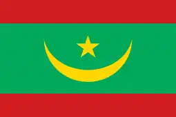 Flag of Mauritania (crescent and single star)