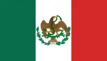 1823–1836  First flag of the Mexican Republic, flown over soil claimed by Mexico until the Texas Revolution