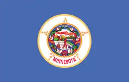 Flag of state of Minnesota with the French motto "L'Étoile du Nord"