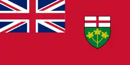 The flag of Ontario, a Canadian province