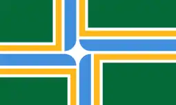 Flag of Portland, Oregon (white 4-pointed star)