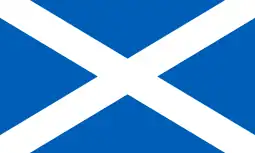 The flag of the Kingdom of Scotland.