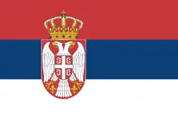 Flag of Serbia often used by Kosovo Serbs