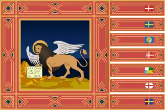 Flag of Veneto, Italy (Lion of Saint Mark)