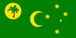 Flag of the Cocos (Keeling) Islands of Australia (2003): crescent and southern cross