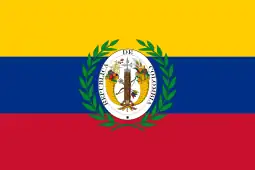 The third flag of Gran Colombia, between 1821 and 1830.