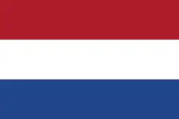 The flag of the Netherlands, a simple horizontal triband.