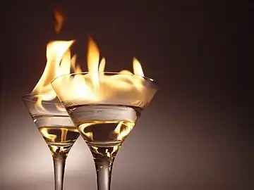 Image 15These flaming cocktails illustrate that some liquors will readily catch fire and burn. (from Liquor)