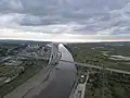 Bridge from afar showing River Dee estuary