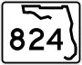 State Road 824 marker