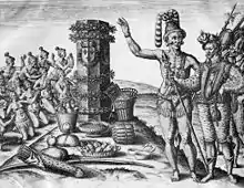 Image 29Timucua Indians at a column erected by the French in 1562 (from History of Florida)