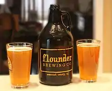 Image 3A growler of beer from Flounder Brewing, a nanobrewery in New Jersey, US (from Craft beer)