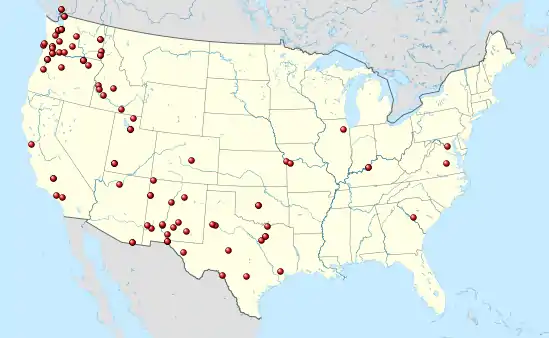 July 2 - Ongoing reports in Washington, Oregon, California, Idaho, Utah, Arizona, New Mexico, and Texas. First report from Kentucky.