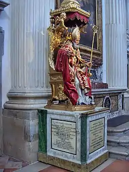 Statue of Felician enthroned