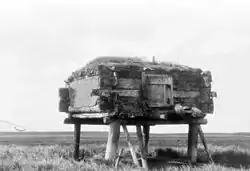 Food caches, Hooper Bay, Alaska, c. 1929