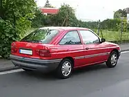 Rear view of 3-door hatchback (post facelift)