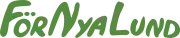 Logo of the party Förnyalund, the logo depicts the party name in green text, stylized as 'FörNyaLund'.