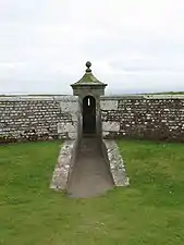 The interior of a bartizan with firing step