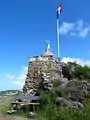 Fort summit, with French flag