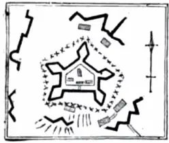 Layout of Fort Washington from an 1850 book