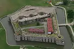 Bird's eye view of Fort Delaware taken in 2010. Photograph by Missy Lee.