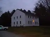 Foster Town Building, ca. 1796, the oldest government meeting house of its type in the United States where town meetings have been held continuously since 1801