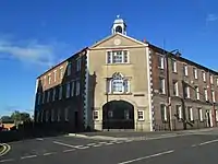 Frontage of the former Fountain Place Works in Burslem, built by Enoch Wood. A Grade II listed building.