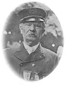 Medal of Honor recipient Nicholas Fox c1898 wearing GAR cap