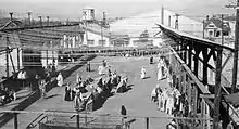 Image 7This large stage at the Fox Studio on North Western Avenue was used as the men's dressing room when more than 2,000 people were needed for the Jerusalem street scenes in Theda Bara's Salomé (1918) (from Fox Film)