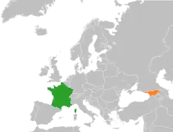 Map indicating locations of France and Georgia