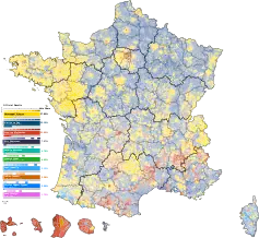 Results of the first round by municipality