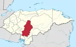 Location of Francisco Morazán in Honduras