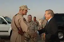 Brig. Gen. Frank Gorenc and Donald Rumsfeld